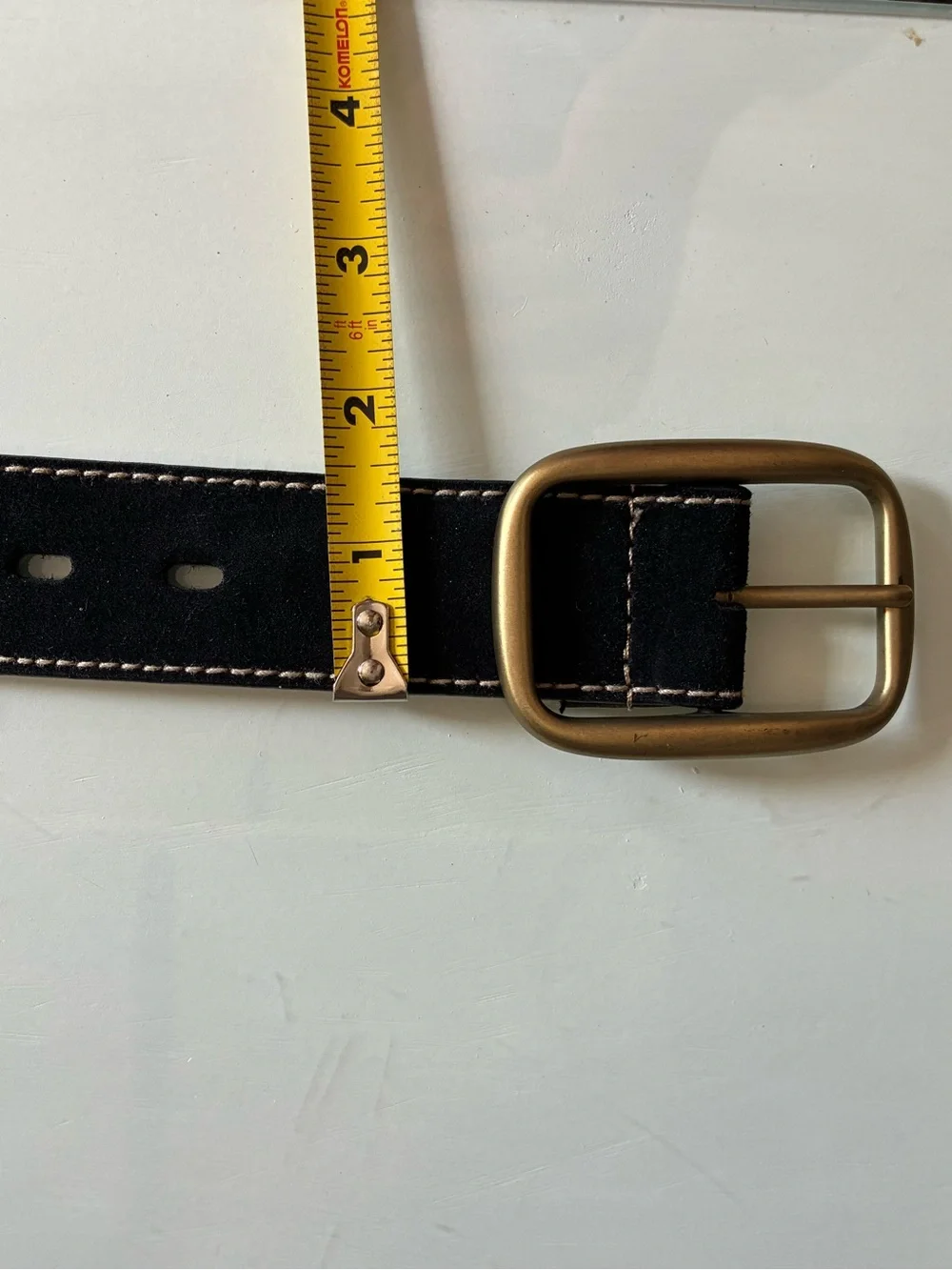 Black Genuine Leather Suede Belt Size 2XL